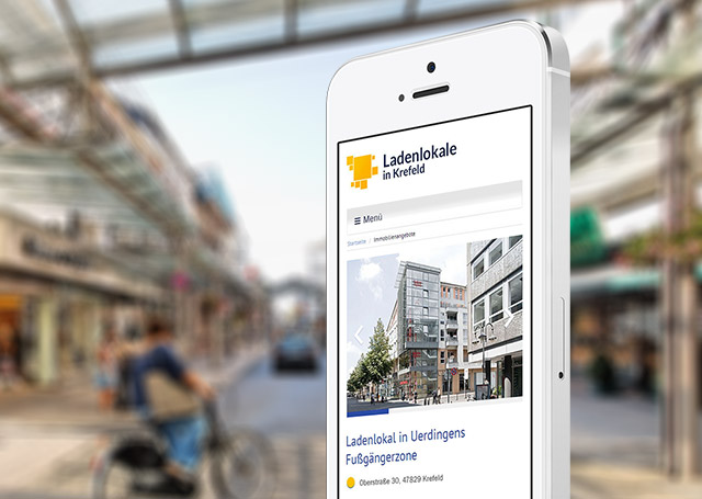 Ladenlokale in Krefeld Website Redesign