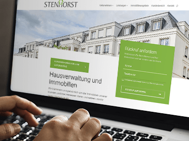 Stenhorst Hausverwaltung: Website Erstellung mit einigen Funktionen